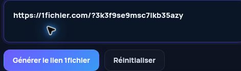 Véritable lien 1fichier.com dans le champ MultiDebrid. Ouvrez pour agrandir.