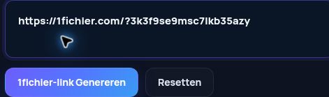 Echte 1fichier.com-link in het MultiDebrid-invoerveld. Open om te vergroten.