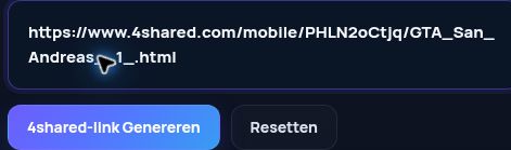 Echte 4shared.com-link in het MultiDebrid-invoerveld. Open om te vergroten.