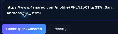 Prawdziwy link 4shared.com w polu MultiDebrid. Otwórz, aby powiększyć.