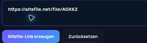 Echter Alfafile.net-Link im MultiDebrid-Eingabefeld. Zum Vergrößern öffnen.