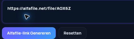 Echte Alfafile.net-link in het MultiDebrid-invoerveld. Open om te vergroten.
