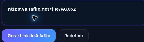 Link real do Alfafile.net no campo do MultiDebrid. Abra para ampliar.