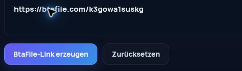 Echter BtaFile.com-Link im MultiDebrid-Eingabefeld. Zum Vergrößern öffnen.