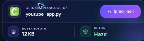 Gerçek Clicknupload.click sonucu: dosya adı, boyut ve sonraki işlem. Büyütmek için aç.