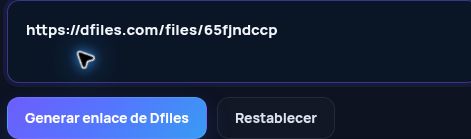 Enlace real de Dfiles.com en el campo de MultiDebrid. Ábrelo para ampliar.