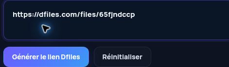 Véritable lien Dfiles.com dans le champ MultiDebrid. Ouvrez pour agrandir.