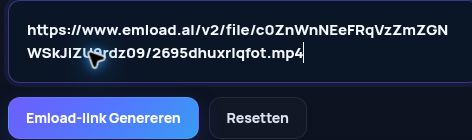 Echte Emload.al-link in het MultiDebrid-invoerveld. Open om te vergroten.
