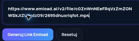 Prawdziwy link Emload.al w polu MultiDebrid. Otwórz, aby powiększyć.