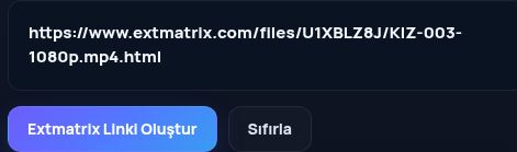 MultiDebrid kutusuna yapıştırılmış gerçek Extmatrix.com bağlantısı. Büyütmek için aç.