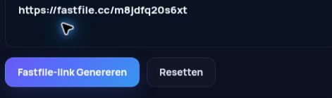 Echte Fastfile.cc-link in het MultiDebrid-invoerveld. Open om te vergroten.