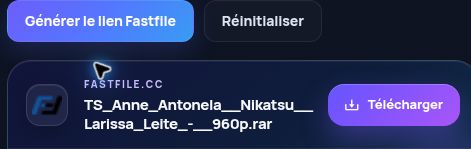 Résultat réel pour Fastfile.cc : nom, taille et action suivante. Ouvrez pour agrandir.