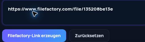 Echter Filefactory.com-Link im MultiDebrid-Eingabefeld. Zum Vergrößern öffnen.