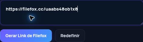 Link real do Filefox.cc no campo do MultiDebrid. Abra para ampliar.