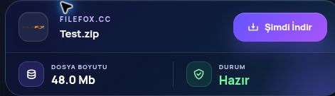 Gerçek Filefox.cc sonucu: dosya adı, boyut ve sonraki işlem. Büyütmek için aç.