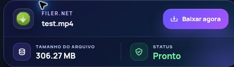 Resultado real do Filer.net: nome, tamanho e próxima ação. Abra para ampliar.