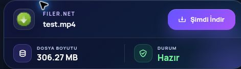Gerçek Filer.net sonucu: dosya adı, boyut ve sonraki işlem. Büyütmek için aç.