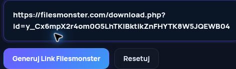 Prawdziwy link Filesmonster.com w polu MultiDebrid. Otwórz, aby powiększyć.