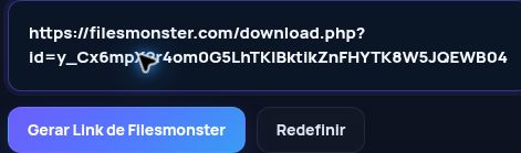 Link real do Filesmonster.com no campo do MultiDebrid. Abra para ampliar.