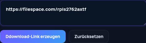 Echter Filespace.com-Link im MultiDebrid-Eingabefeld. Zum Vergrößern öffnen.