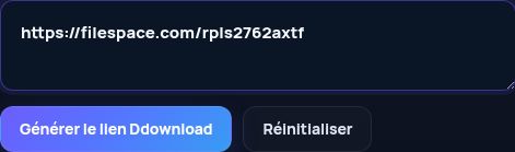 Véritable lien Filespace.com dans le champ MultiDebrid. Ouvrez pour agrandir.