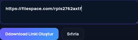 MultiDebrid kutusuna yapıştırılmış gerçek Filespace.com bağlantısı. Büyütmek için aç.