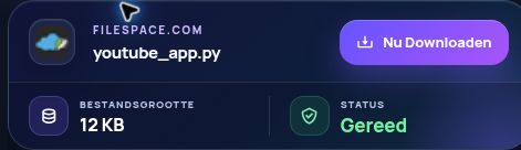 Echt Filespace.com-resultaat: bestandsnaam, grootte en volgende actie. Open om te vergroten.