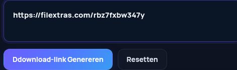 Echte FileXtras.com-link in het MultiDebrid-invoerveld. Open om te vergroten.