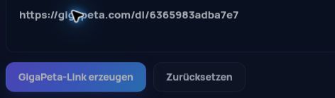 Echter GigaPeta.com-Link im MultiDebrid-Eingabefeld. Zum Vergrößern öffnen.