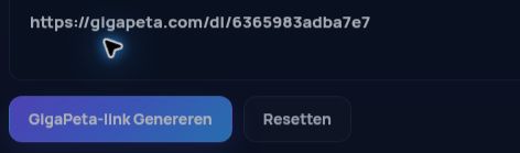 Echte GigaPeta.com-link in het MultiDebrid-invoerveld. Open om te vergroten.