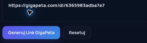 Prawdziwy link GigaPeta.com w polu MultiDebrid. Otwórz, aby powiększyć.