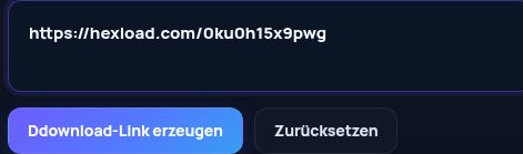 Echter Hexload.com-Link im MultiDebrid-Eingabefeld. Zum Vergrößern öffnen.