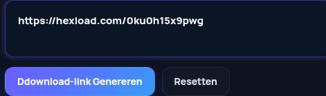 Echte Hexload.com-link in het MultiDebrid-invoerveld. Open om te vergroten.
