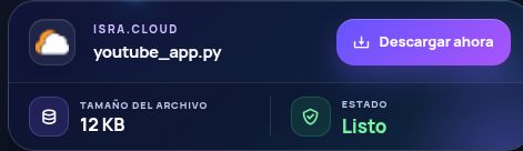 Resultado real de Isra.cloud: nombre, tamaño y siguiente acción. Ábrelo para ampliar.