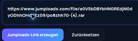 Echter Jumploads.com-Link im MultiDebrid-Eingabefeld. Zum Vergrößern öffnen.