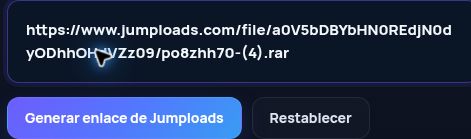 Enlace real de Jumploads.com en el campo de MultiDebrid. Ábrelo para ampliar.
