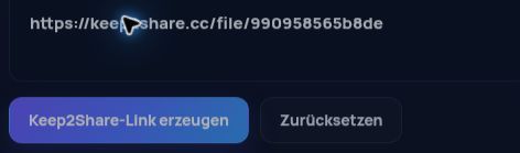 Echter Keep2Share.com-Link im MultiDebrid-Eingabefeld. Zum Vergrößern öffnen.