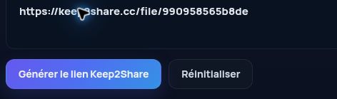 Véritable lien Keep2Share.com dans le champ MultiDebrid. Ouvrez pour agrandir.