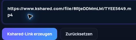 Echter Kshared.com-Link im MultiDebrid-Eingabefeld. Zum Vergrößern öffnen.