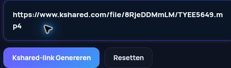 Echte Kshared.com-link in het MultiDebrid-invoerveld. Open om te vergroten.