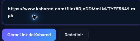 Link real do Kshared.com no campo do MultiDebrid. Abra para ampliar.