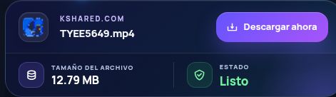 Resultado real de Kshared.com: nombre, tamaño y siguiente acción. Ábrelo para ampliar.