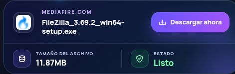 Resultado real de Mediafire.com: nombre, tamaño y siguiente acción. Ábrelo para ampliar.
