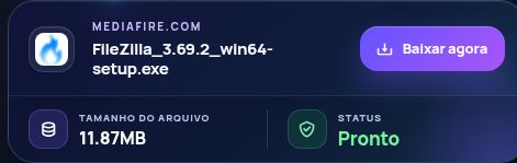 Resultado real do Mediafire.com: nome, tamanho e próxima ação. Abra para ampliar.
