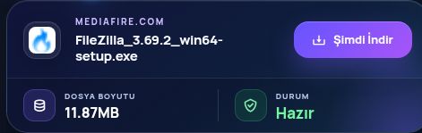 Gerçek Mediafire.com sonucu: dosya adı, boyut ve sonraki işlem. Büyütmek için aç.