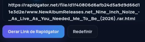 Link real do Rapidgator.net no campo do MultiDebrid. Abra para ampliar.