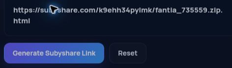 Real Subyshare.com link in the MultiDebrid input. Open to enlarge.