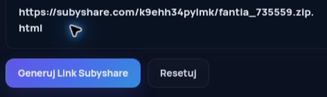 Prawdziwy link Subyshare.com w polu MultiDebrid. Otwórz, aby powiększyć.