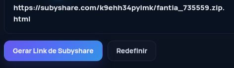 Link real do Subyshare.com no campo do MultiDebrid. Abra para ampliar.