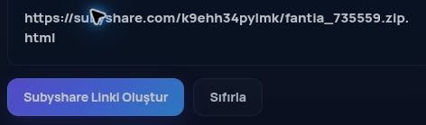 MultiDebrid kutusuna yapıştırılmış gerçek Subyshare.com bağlantısı. Büyütmek için aç.